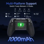EasySMX X05 Pro Wireless PC Controller with Charging Dock – Soft-Click Low-Noise Buttons, Dual-Stage Impulse Triggers, Hall Joysticks with 1000Hz Polling, 2 Programmable Buttons, 1000mAh Battery - Black - Image 2